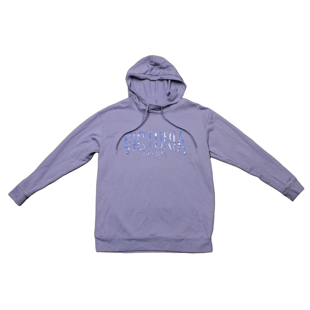 Victoria Sport Metallic Logo Pullover Hoodie Purple XS Long Sleeve Activewear